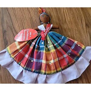 Topsey Turvey Reversible Caribbean Doll 12" Souvenir Colorful Handmade New W Tag